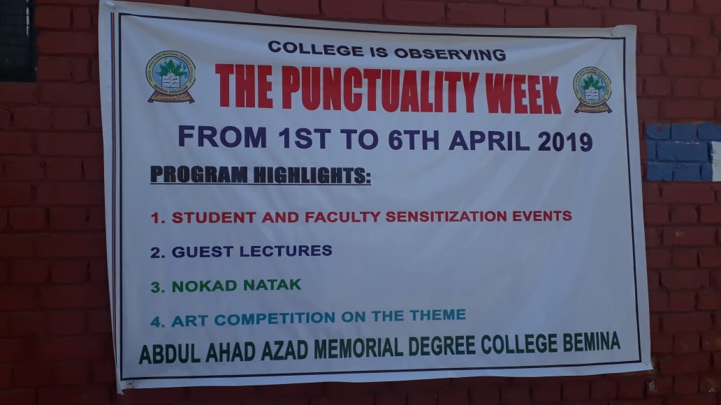 Punctuality Week - 1st April to 6th April